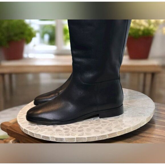 Vince $595 Margaret Black Leather Riding Boots Women’s 7.5 / 38 Knee High Equest - Picture 4 of 9